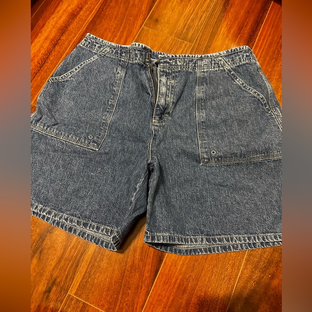 blue jean shorts